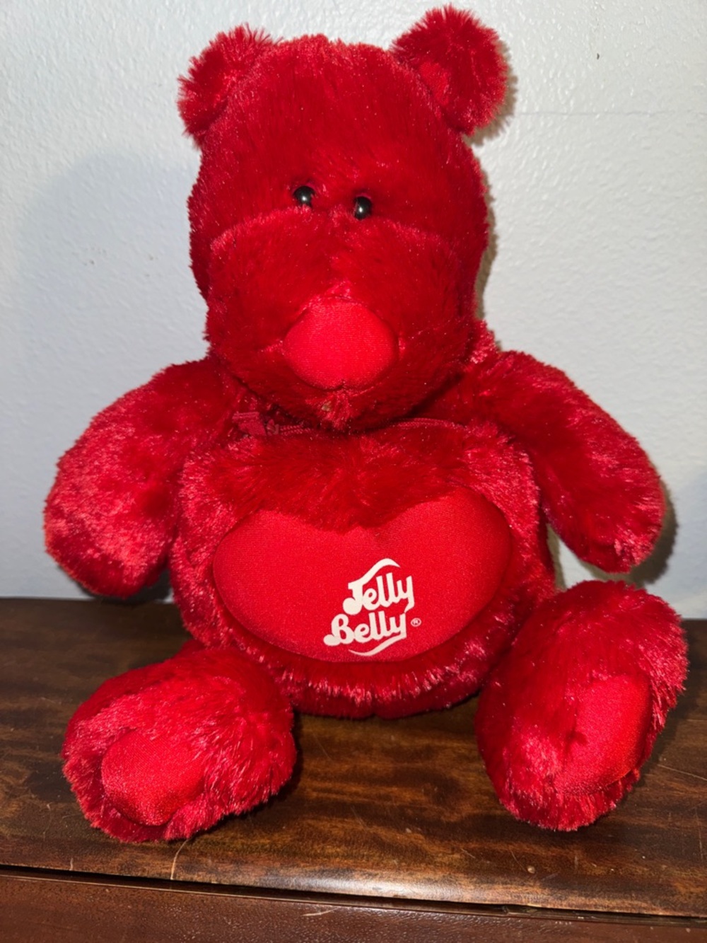 Jelly Belly 14" Plush Stuffed Bear Logo on Zip Pouch Gift Fans